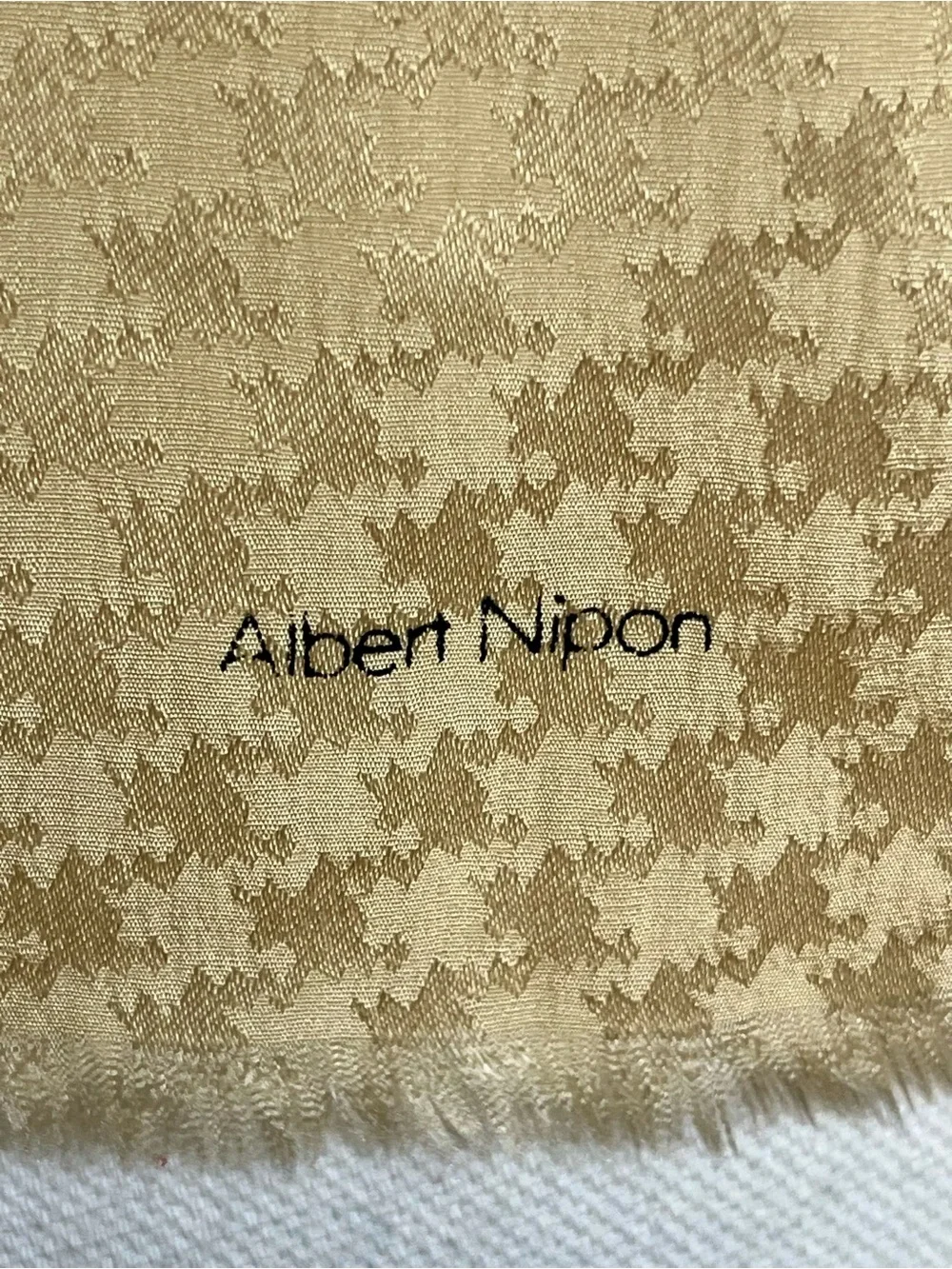 Albert Nipon Pale Yellow Silk Scarf 9/48 inches